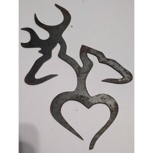 Browning Metal Wall Art Buck Doe Heart Rustic Lodge Decor Weathered Steel FAIR
